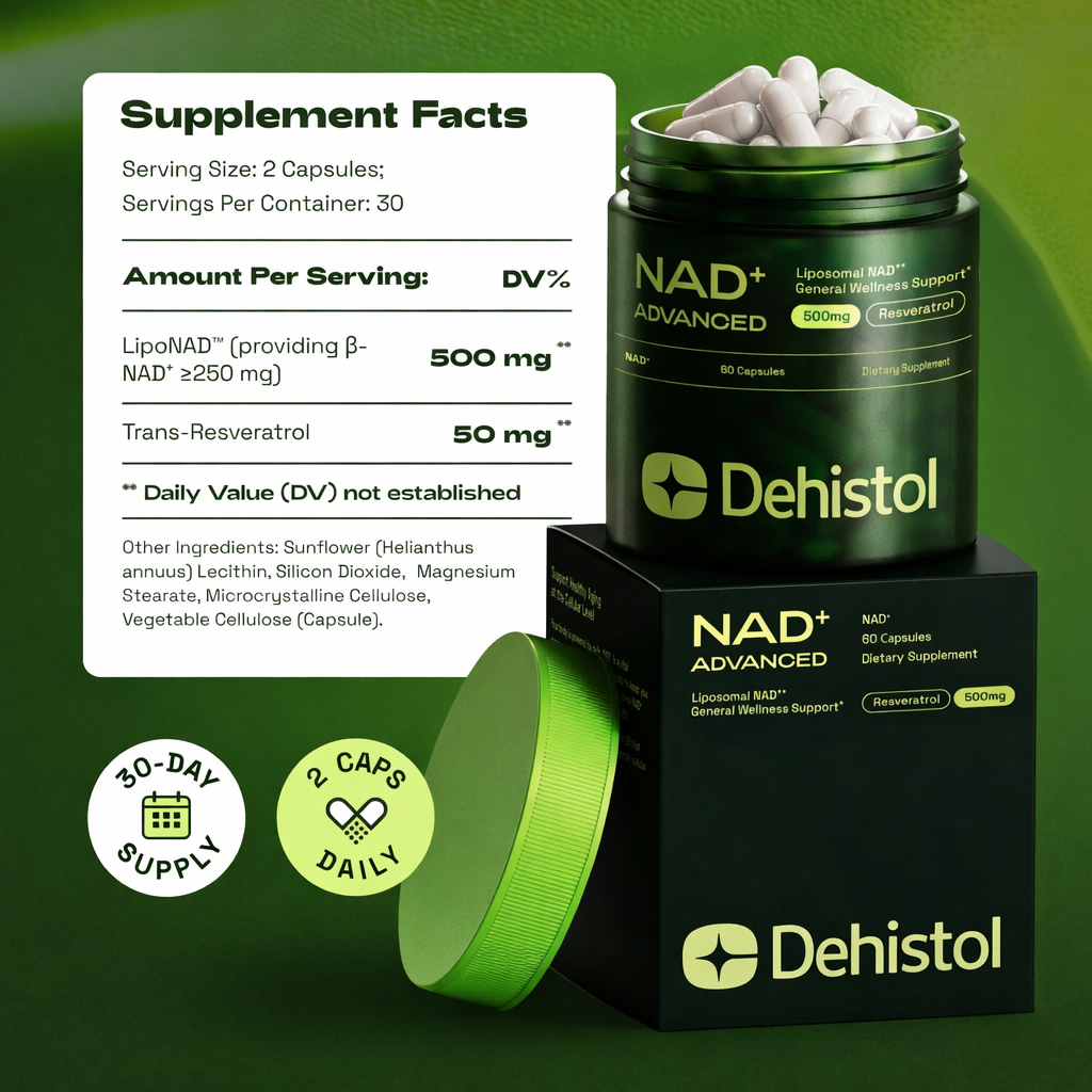 Dehistol NAD+ Advanced - NAD Supplement with Resveratrol